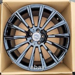 20'' Mercedes AMG Turbine Style Alloy Wheels Gloss Black C E S Class Staggered 4