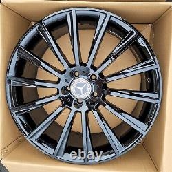 20'' Mercedes AMG Turbine Style Alloy Wheels Gloss Black C E S Class Staggered 4