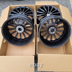 20'' Mercedes AMG Turbine Style Alloy Wheels Gloss Black C E S Class Staggered 4