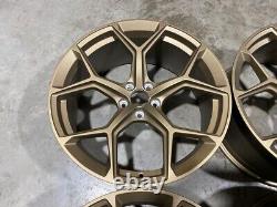 20 NEW 2023 RS6 Style Alloy Wheels Satin Bronze Metal AUDI A5 A6 A7 5x112