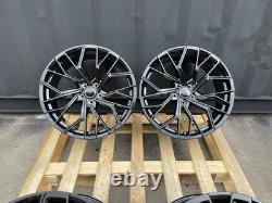 20 RS6 Performance Style Alloy Wheels X4 Black Audi A4 A5 A6 A7 A8 Q5