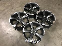 20 Set TTRS DEEP CONCAVE Style Alloy Wheels Satin Gun Metal Audi A4 A6 A8 5x112