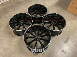 21 2020 ABT Style Alloy Wheels CONCAVE Gloss Black Machined Audi A5 A6 A7 5X112