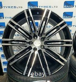 21'' Inch 911 Turbo Style New Alloy Wheels & New Tyres Fits Porsche Macan 5x112