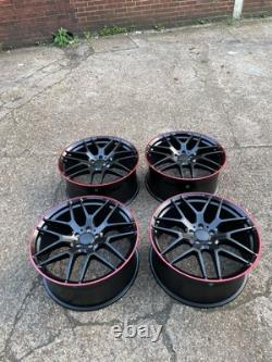 21'' Mercedes C63 R Class Style Alloy Wheels ML Gle Coupe Gls Wider Rear Red Lip