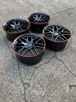 21'' Mercedes C63 R Class Style Alloy Wheels ML Gle Coupe Gls Wider Rear Red Lip