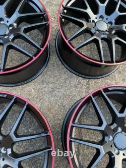21'' Mercedes C63 R Class Style Alloy Wheels ML Gle Coupe Gls Wider Rear Red Lip