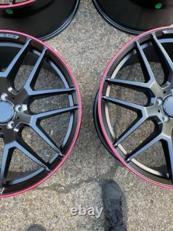 21'' Mercedes C63 R Class Style Alloy Wheels ML Gle Coupe Gls Wider Rear Red Lip