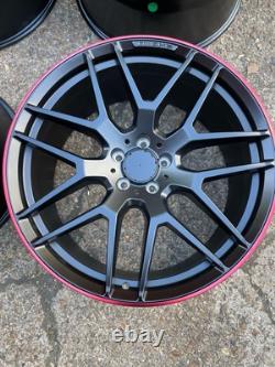 21'' Mercedes C63 R Class Style Alloy Wheels ML Gle Coupe Gls Wider Rear Red Lip