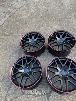 21'' Mercedes C63 R Class Style Alloy Wheels ML Gle Coupe Gls Wider Rear Red Lip