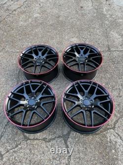21'' Mercedes C63 R Class Style Alloy Wheels ML Gle Coupe Gls Wider Rear Red Lip