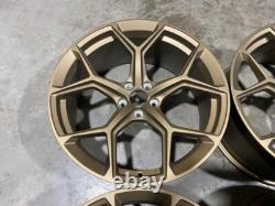 21 NEW 2023 RS6 Style Alloy Wheels Satin Bronze Metal AUDI A5 A6 A7 5x112