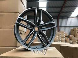 21 RS6 C Style Alloy Wheels Satin Gun Metal Machined Audi A5 A7 S5 S7 RS5 RS7
