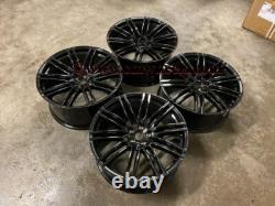 21 Set x4 New Porsche Macan Turbo 4+ Style Alloy Wheels Gloss Black 9J 10J