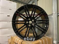 21 Set x4 New Porsche Macan Turbo 4+ Style Alloy Wheels Gloss Black 9J 10J