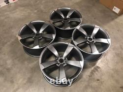 21 TTRS Style Alloy Wheels Gun Metal Polished Audi A4 A5 A6 A7 A8 Q5 Q7