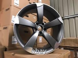 21 TTRS Style Alloy Wheels Gun Metal Polished Audi A4 A5 A6 A7 A8 Q5 Q7