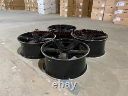 21 x4 New Porsche Macan Turbo Style Alloy Wheels Gloss Black Polished Lip 5x112