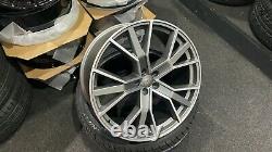 22 Audi SQ7 style alloy wheels Satin Grey/Pol 5x112 + 285/35/22 tyres Q7 4M