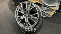 22 Audi SQ7 style alloy wheels Satin Grey/Pol 5x112 + 285/35/22 tyres Q7 4M