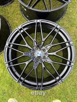 22' BMW G05 X5 X6 M Style Alloy Wheels Gloss Black Staggered Rims