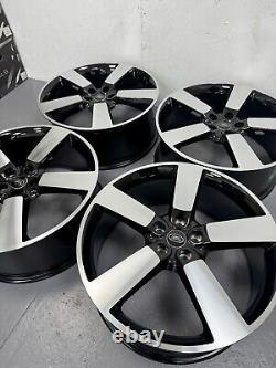 22 Land Rover Defender Style Alloy Wheels 5098 Diamond Cut Gloss Black 111