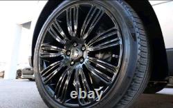 22 RANGE ROVER 9012 STYLE ALLOY WHEELS GLOSS BLACK RANGE ROVER SPORT/VOGUE x4