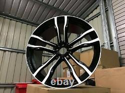 22 Staggered X5 X6 612M Style Alloy Wheels Gloss Black Machined BMW F15 F16
