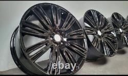 22 inch Range Rover Sport Style Alloy Wheels Gloss Black New x4