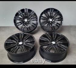 22 inch Range Rover Sport Style Alloy Wheels Gloss Black New x4
