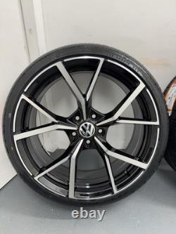 4X19 BRAND NEW VW ESTORIL STYLE ALLOY WHEELS GlossBlack+DC With BRAND NEW TYRES
