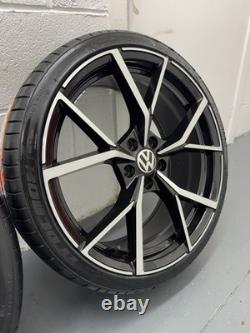 4X19 BRAND NEW VW ESTORIL STYLE ALLOY WHEELS GlossBlack+DC With BRAND NEW TYRES