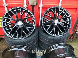 4 x 18 A3 S Line Style Alloy Wheels + Tyres Black Audi A3 5x112 2004-present