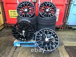 4 x 18 A3 S Line Style Alloy Wheels + Tyres Black Audi A3 5x112 2004-present