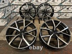4 x 18 ESTORIL RS3 Style Alloy Wheels Black Polished to fit Audi A3 5x112