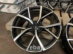 4 x 18 ESTORIL RS3 Style Alloy Wheels Black Polished to fit Audi A3 5x112