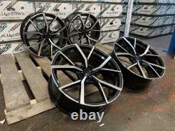4 x 18 ESTORIL RS3 Style Alloy Wheels Black Polished to fit Audi A3 5x112