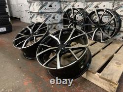 4 x 18 ESTORIL RS3 Style Alloy Wheels Black Polished to fit Audi A3 5x112