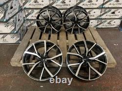 4 x 18 ESTORIL RS3 Style Alloy Wheels Black Polished to fit Audi A3 5x112