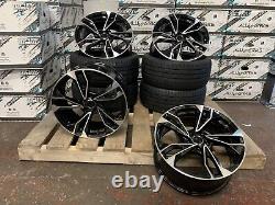 4 x 19 TTRS S5 STYLE ALLOY WHEELS AUDI BLACK EDITION S-LINE A3 A4 A6 + TYRES