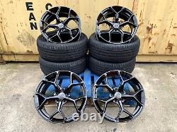 4 x 19 TTRS STYLE ALLOY WHEELS + TYRES AUDI BLACK EDITION S-LINE A3 A4 A6