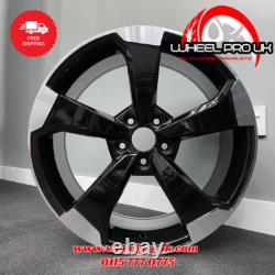 4 x 19 TTRS Style Alloy Wheels Matt Black / Pol to fit Audi A5 (5x112)