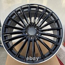 4 x 20 2024 AMG Turbine Style Alloy Wheels Black/Pol Staggered Mercedes E-Class