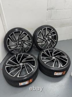 4x19 Brand New Vw Gtd/r/gti Adelaide Style Alloy Wheels Gloss Black ++new Tyres
