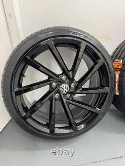 4x19 Brand New Vw Gtd/r/gti Speilberg Style Alloy Wheels Gloss Black +new Tyres