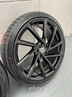 4x19 Brand New Vw Gtd/r/gti Speilberg Style Alloy Wheels Gloss Black +new Tyres