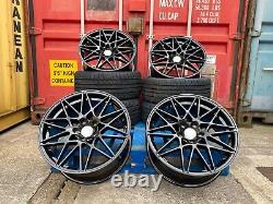 4x20 staggered ALLOY WHEELS + TYRES 666M STYLE BLACK Gloss BMW 3 4 5 6 SERIES