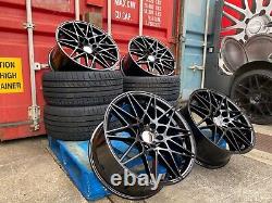 4x20 staggered ALLOY WHEELS + TYRES 666M STYLE BLACK Gloss BMW 3 4 5 6 SERIES