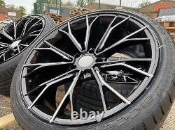 4x20 staggered ALLOY WHEELS + TYRES 666M STYLE BLACK P BMW 3 4 5 6 SERIES