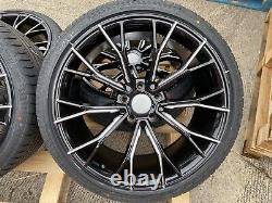 4x20 staggered ALLOY WHEELS + TYRES 666M STYLE BLACK P BMW 3 4 5 6 SERIES